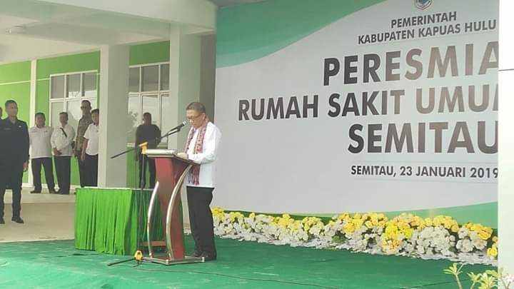 GUBERNUR KALIMANTAN BARAT RESMIKAN RUMAH SAKIT PRATAMA SEMITAU